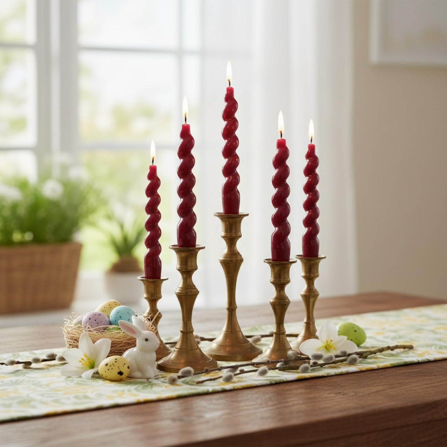 Red Taper Candles Short Candlesticks, 7.5inch Unscented Candle Sticks Dinner Candles for Wedding Centerpiece Home Table Mother's Day Housewarming Party,4 Pack