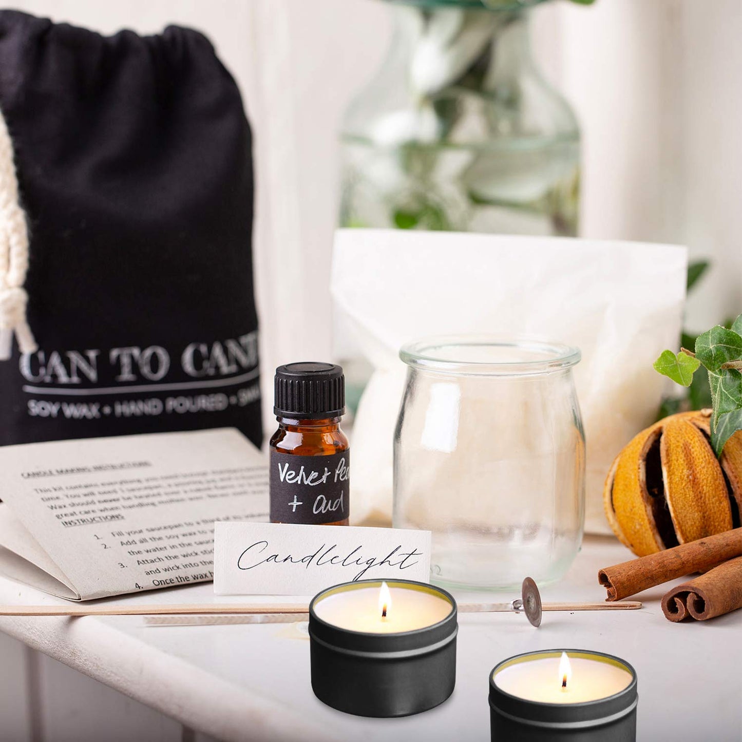 Empty Metal Candle Tins, 18 Pieces - 4 oz, DIY Candle Making Needs (Black)