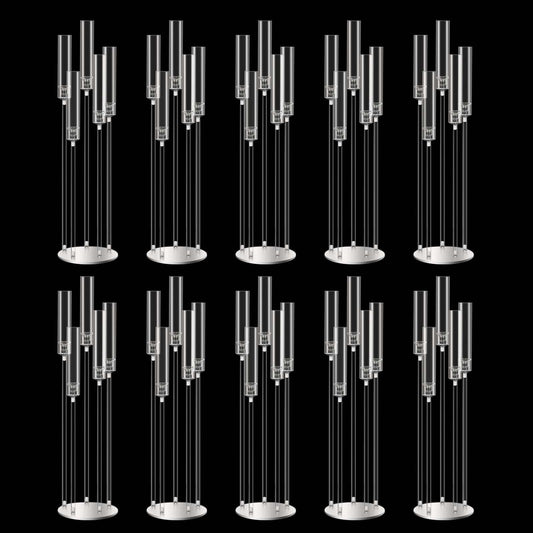 42.5inch 10pcs Acrylic Candelabra Centerpieces for Tables 5 Arms Wedding centerpieces for Decorations