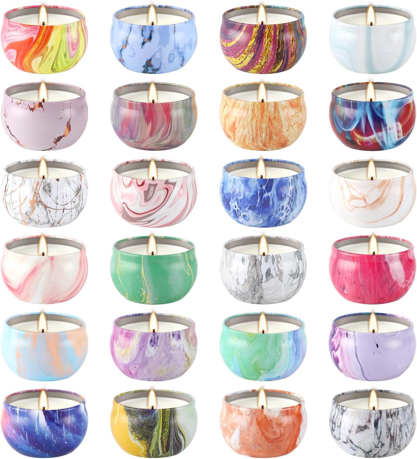 YOROXRG Scented Candles Gifts Set 24 Pack Soy Wax Travel Tin Jar Candles for Home 2.5 OZ Scented for Mom for Christmas, Birthday, Thanksgiving, Mother's Day