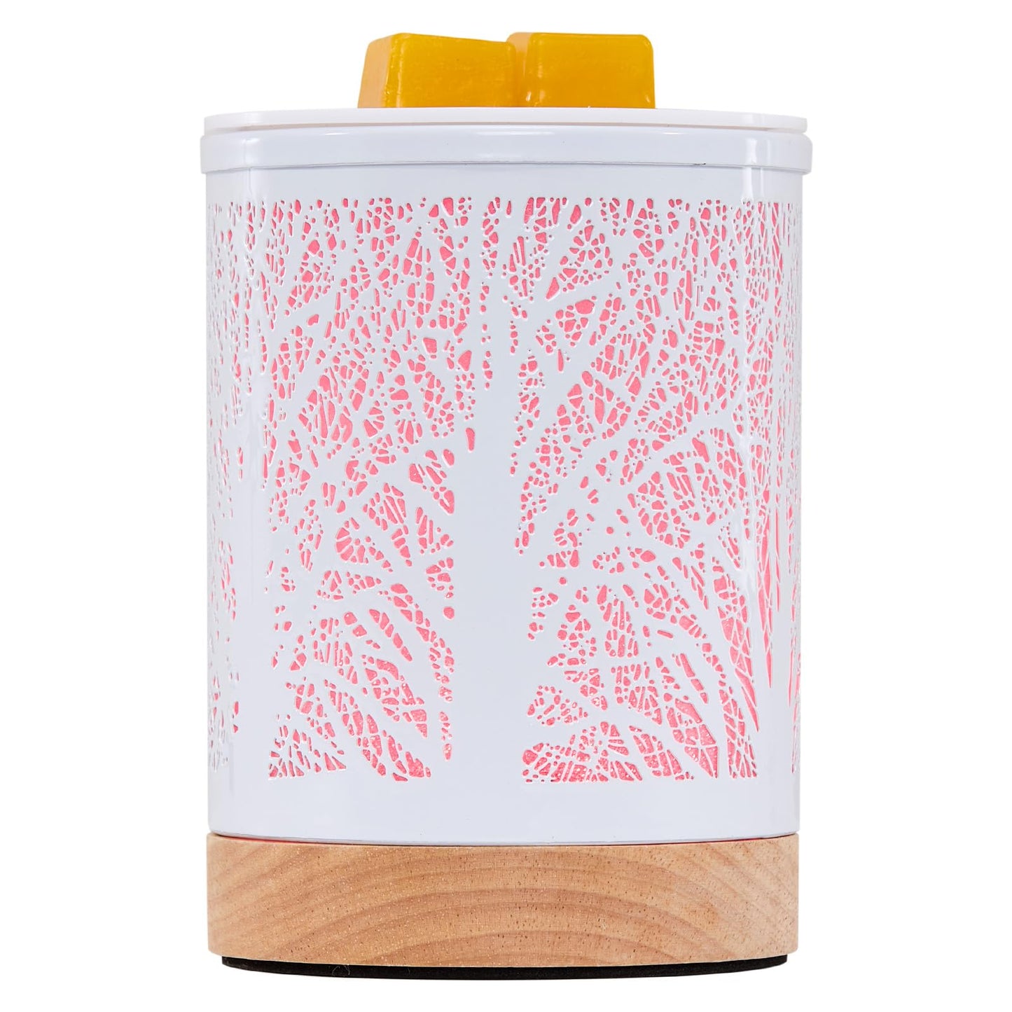 Enaroma Fragrance Wax Melts Warmer with 7 Colors LED Changing Light Scent Oil Candle Warmer for Home Office-White Wooden Tree