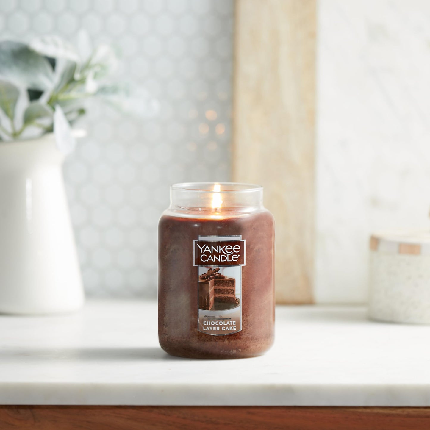 Yankee Candle Chocolate Layer Cake Scented Classic 22oz Large Jar Single Wick Candle Over 110 Hours of Burn Time