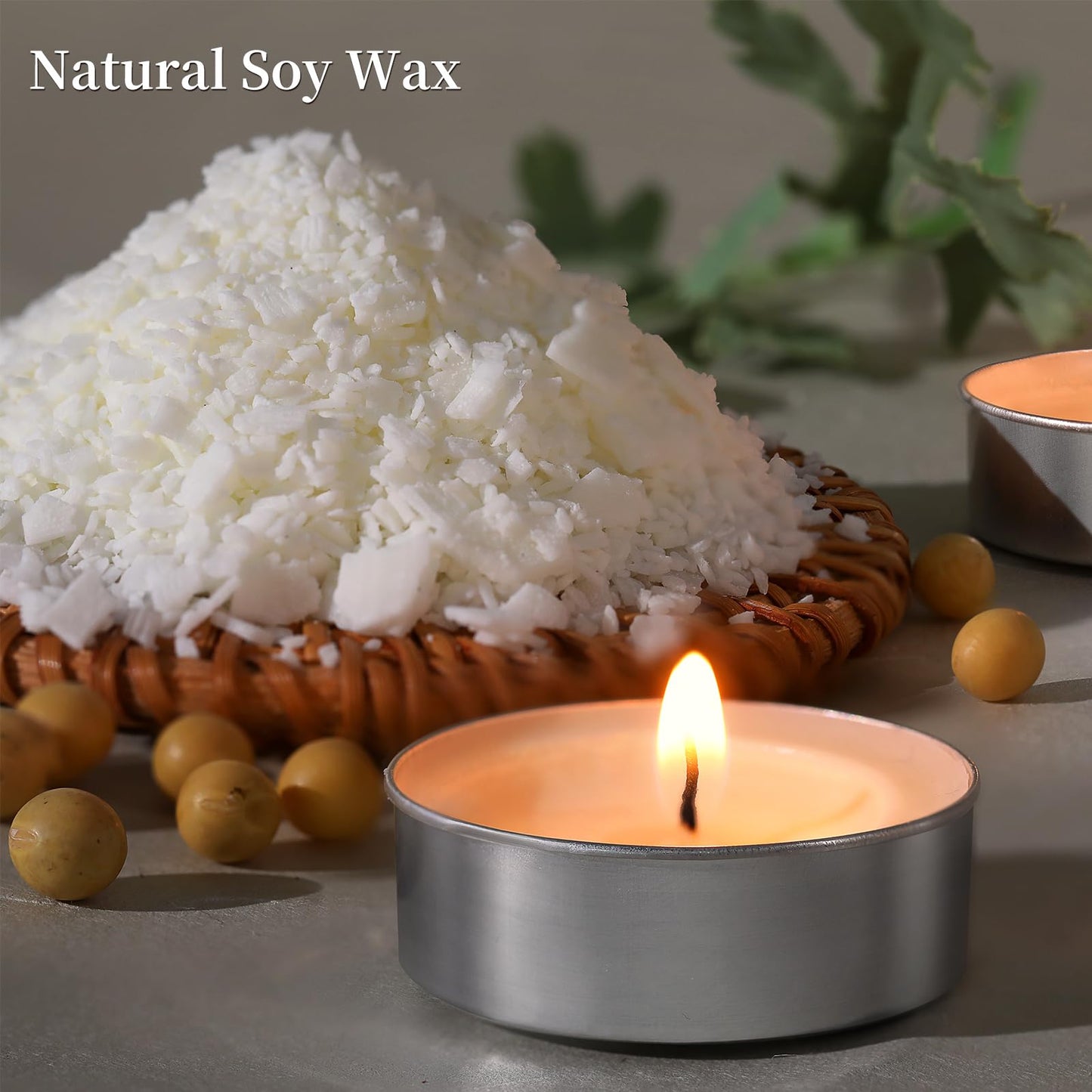 Soy Tea Lights Candles 50 Pack, 4 Hours Tealights Candles Bulk Unscented Small Tea Candles - 100% Natural Soy | Long Burning | Smokeless for Emergency, Dinner, Home