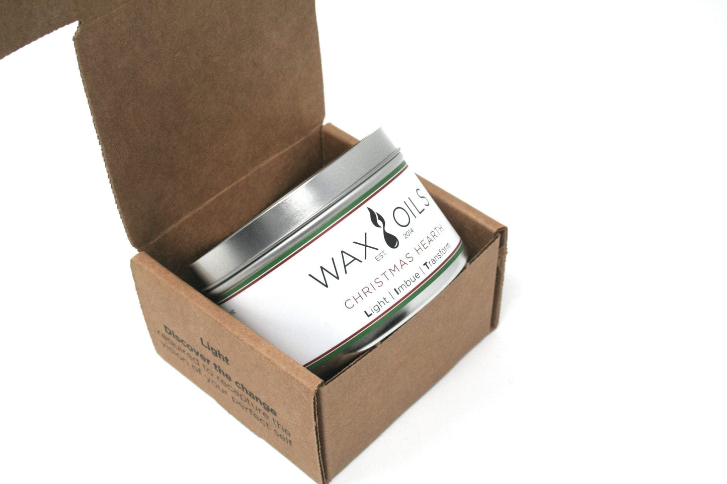 Wax and Oils Soy Wax Aromatherapy Scented Candles (Christmas Hearth) 8 Ounces. Single