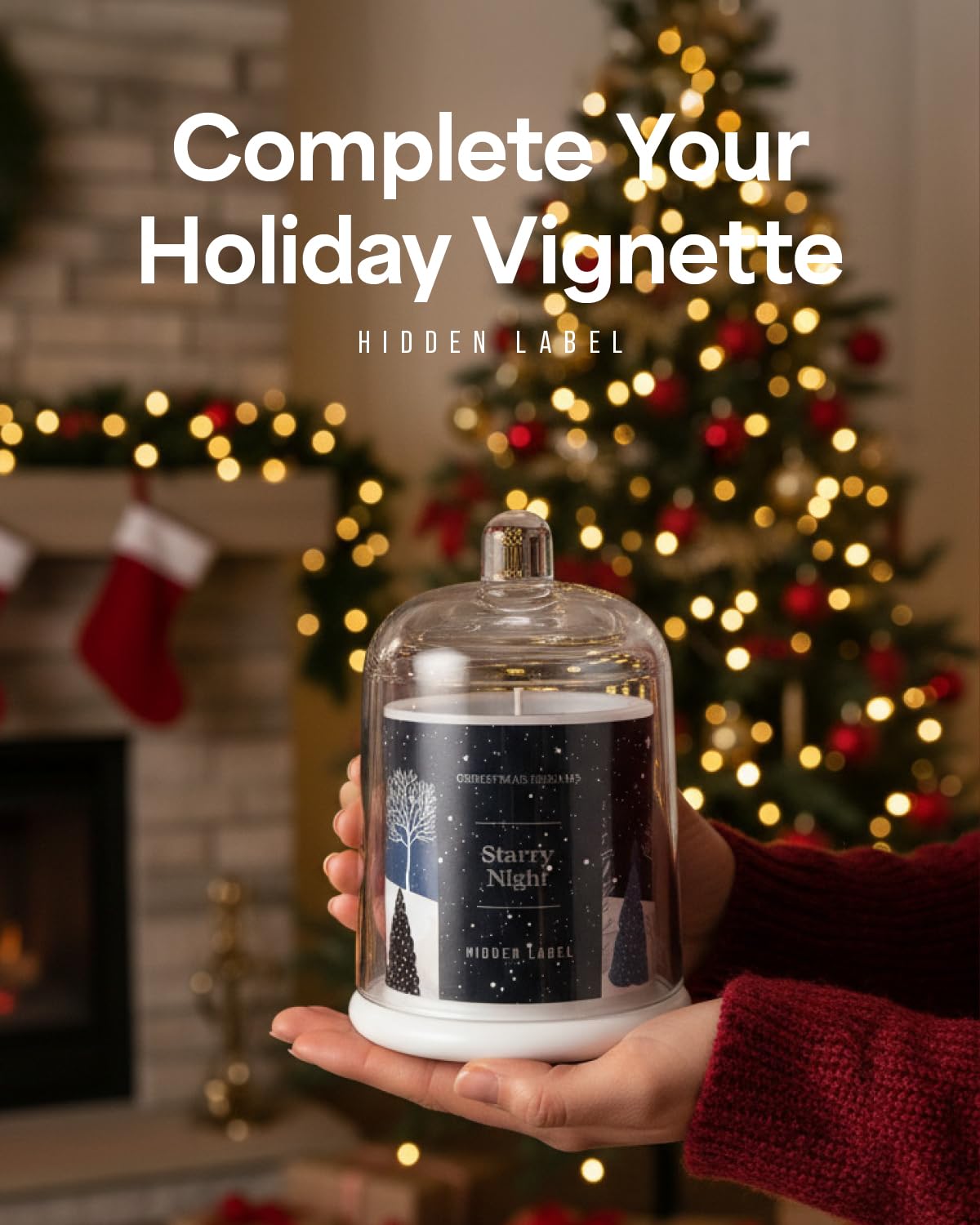 Starry Night Scented Candle, 10oz Natural Soy Wax Clear Bell Jar, 60H Long-Lasting Clean Burn Non Toxic Aromatherapy Candle for Home, Gifts for Women, Family, Holiday