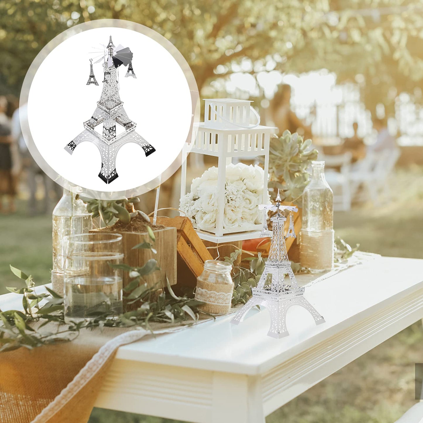 Uonlytech 1pc Rotating Eiffel Tower Candle Holder Elegant Metal Candlestick Table Decor for Home Weddings and Special Occasions Unique Romantic Centerpiece