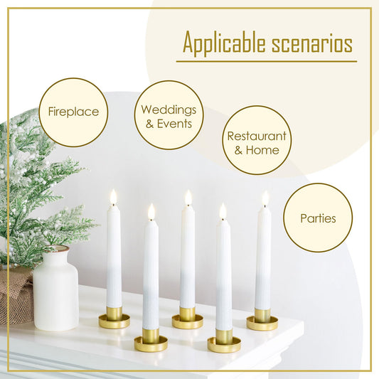 Smtyle Gold Minimalist Candlestick Holders Set of 5 Simple and Stylish Candle Holder Centerpiece for Taper Candles and Candlesticks