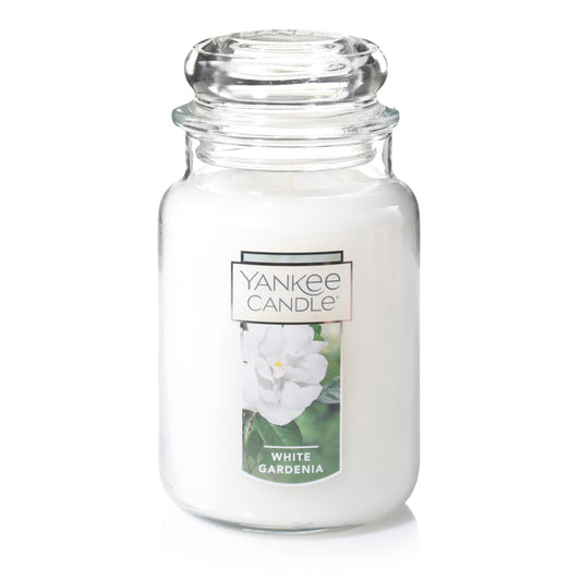 Yankee Candle White Gardenia Scented Classic 22oz Large Jar Single Wick Candle Over 110 Hours of Burn Time