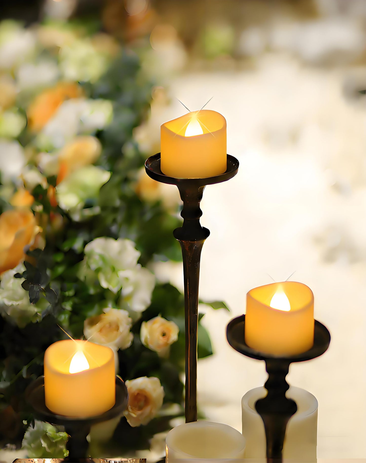 Gmnee 24Pcs Flameless Tealights Candles, 200+Hours LED Candles, Small Tea Lights Candles Battery Operated for Christmas, Wedding, Party, and Halloween Decoration