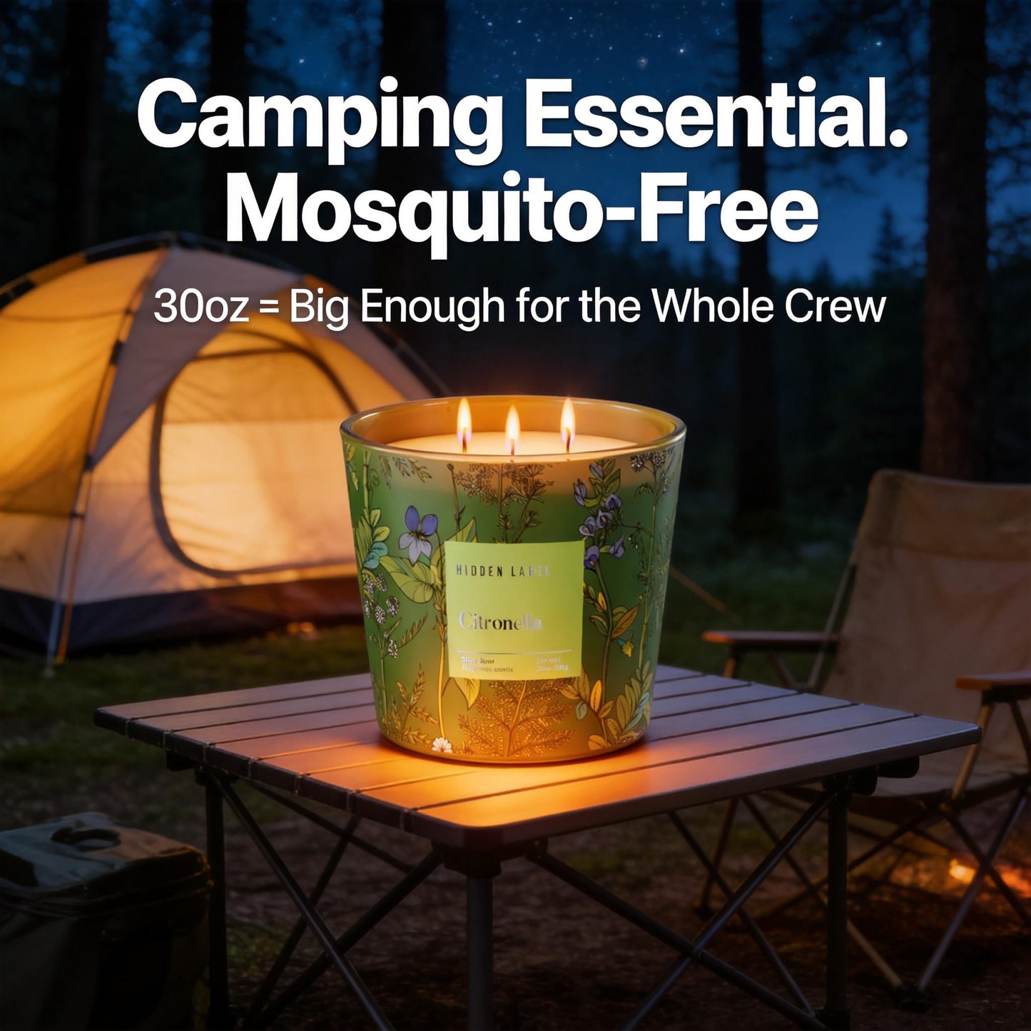 Citronella Candles Outdoor Large, 3-Wick / 30oz Large Soy Candle, Long Lasting Highly Scented,Candle for Patio, Garden & Camping, Summer Camping Huge