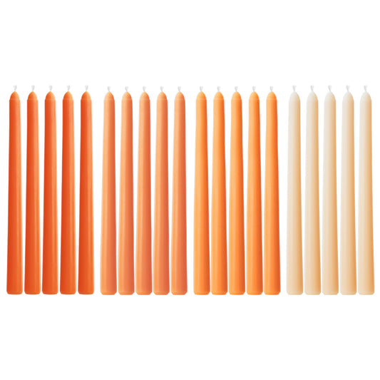 Taper Candles 10 Inch Orange Set of 20 Unscented, Dripless, Smokeless Long Tall Tapered Candlesticks Wedding Home Decor Dinner Natural Color Series