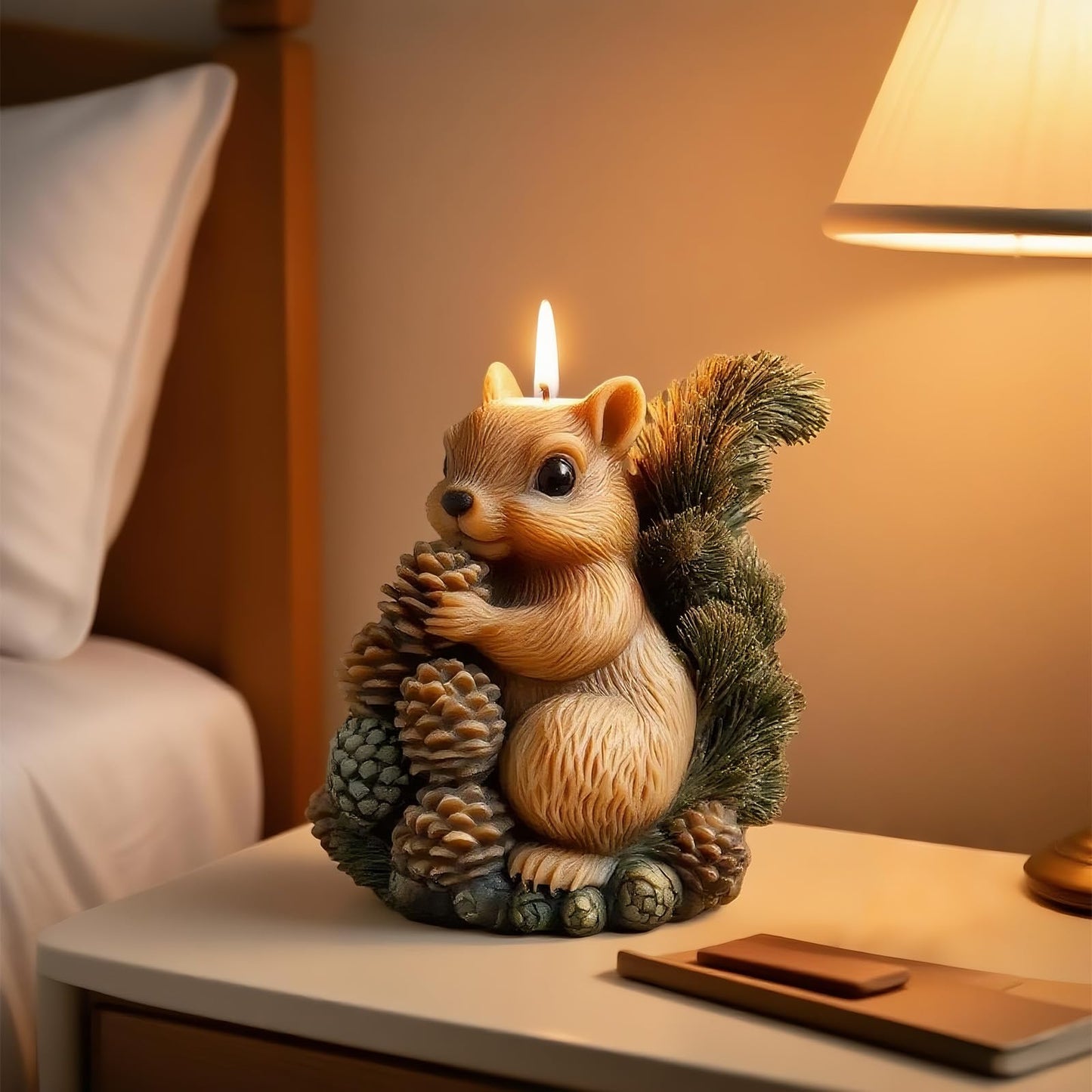 Squirrel Silicone Candle Mold, 3D Cute Animal Squirrel with Pinecone Molds for Candle Making, Resin Casting Molds for DIY Epoxy Resin Craft, Aromatherapy, Plaster Ornament & Home Decoration