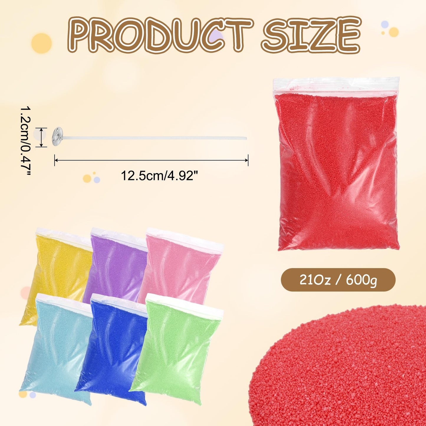 MECCANIXITY Pearled Sand Candles with 50 Pcs Wicks 21Oz / 600g Candle Beads Refillable Powder Sand Wax Making Kit for Thanksgiving Christmas Wedding Party DIY Home Crafts, Red