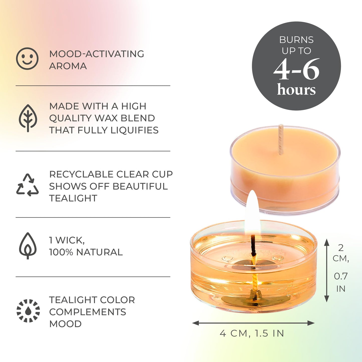 PartyLite Tea Lights Sampler, Passionate & Happy with Optimistic Scented Candles, Gift Set of 12, Aromatherapy with up to 4 to 6 Hours Burn Time, Ideal for Home Decor, Holiday Gifting and Celebration