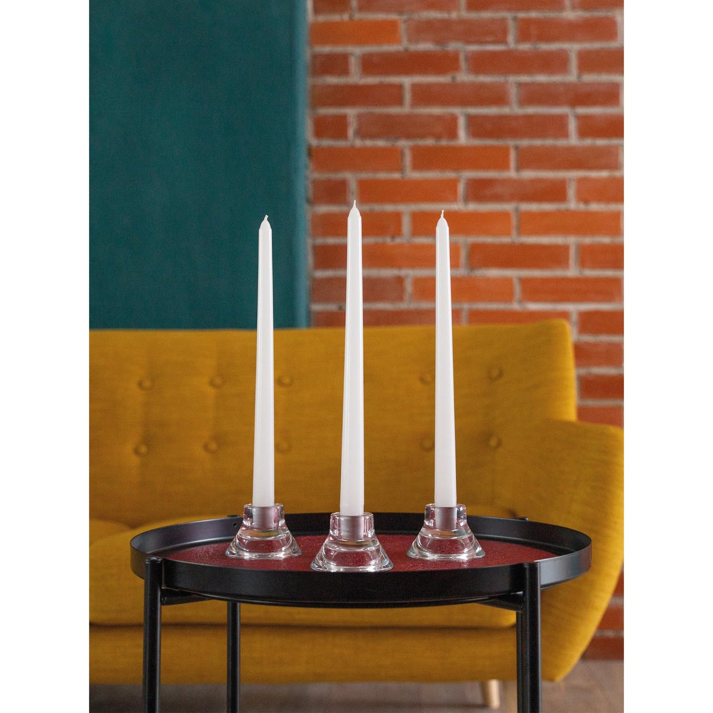 CANDWAX 8 inch White Taper Candles Set of 4 - Unscented Dripless Tapers - Smokeless Christmas Tapers - 6 Hours Burning Time Tapered White Candlesticks - Christmas Candle Sticks