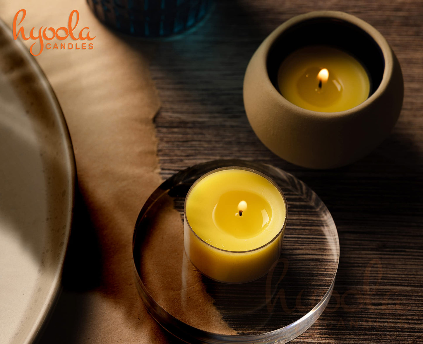 Hyoola Tealight Citronella Candles Outdoor, 8 Hour Burn Time - Indoor and Outdoor Mosquito, Insect and Bug Repellent Citronella Candle, Natural Fresh Scent, Decorative in Clear Cup (Pack of 80)