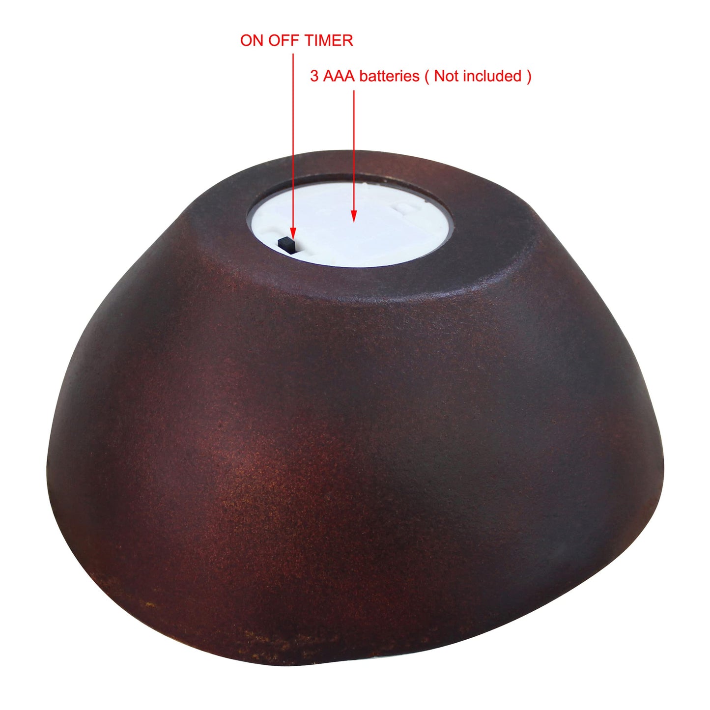 CVHOMEDECO. Farmhouse Wood Bowl Shape Flameless LED Candle, Real Wax in Rustic Treenware Wooden Bowl Flickering Candle Decor with Remote Control, 8.5 x 8.25 Inch Multicolor