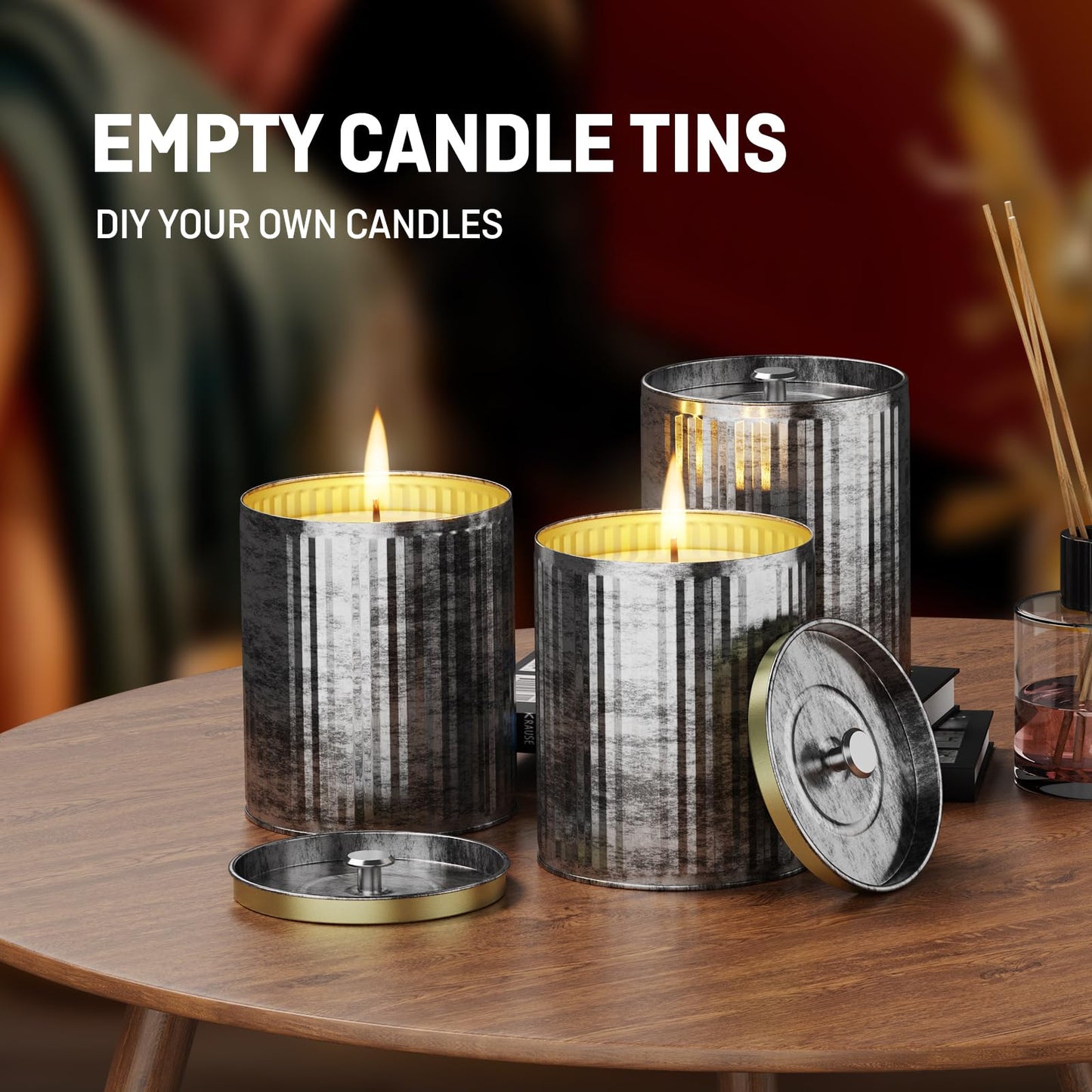 Vintage Tin Box 12-Pack Set (10oz Each can) | DIY Candle Making kit Travel Tin Can Set | Food grade Material Safe Use | DIY Candle Set Gift for Parents, Families, and Gatherings