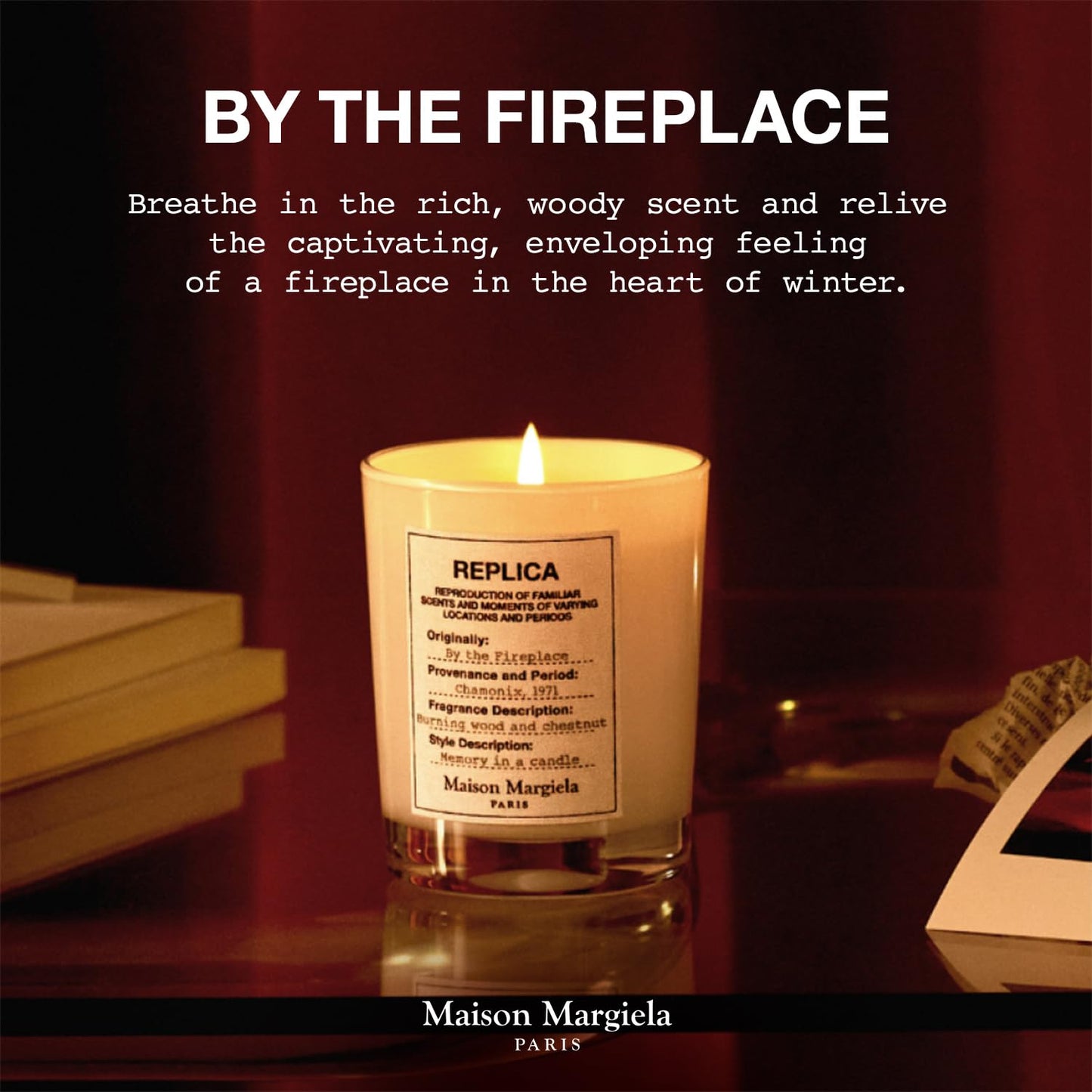 Maison Margiela - Replica - by The Fireplace Scented Candle - Warm & Spicy Fragrance - with Chestnut, Wood & Vanilla - 5.8 Oz
