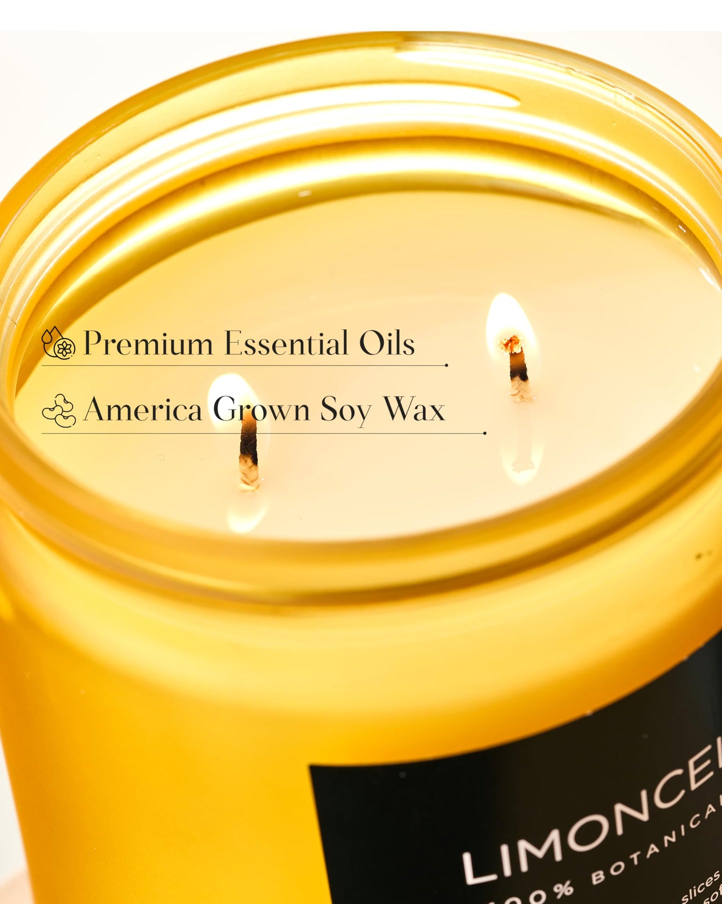 M&SENSE Limocello Scented Candle - 11.6oz Natural Soy Wax Non Toxic 70-Hour Slow Burning 2-Wick Lemon Highly Scent for Home Decor, Summer Candle for Yoga Spa & Meditation & Relaxing Gift