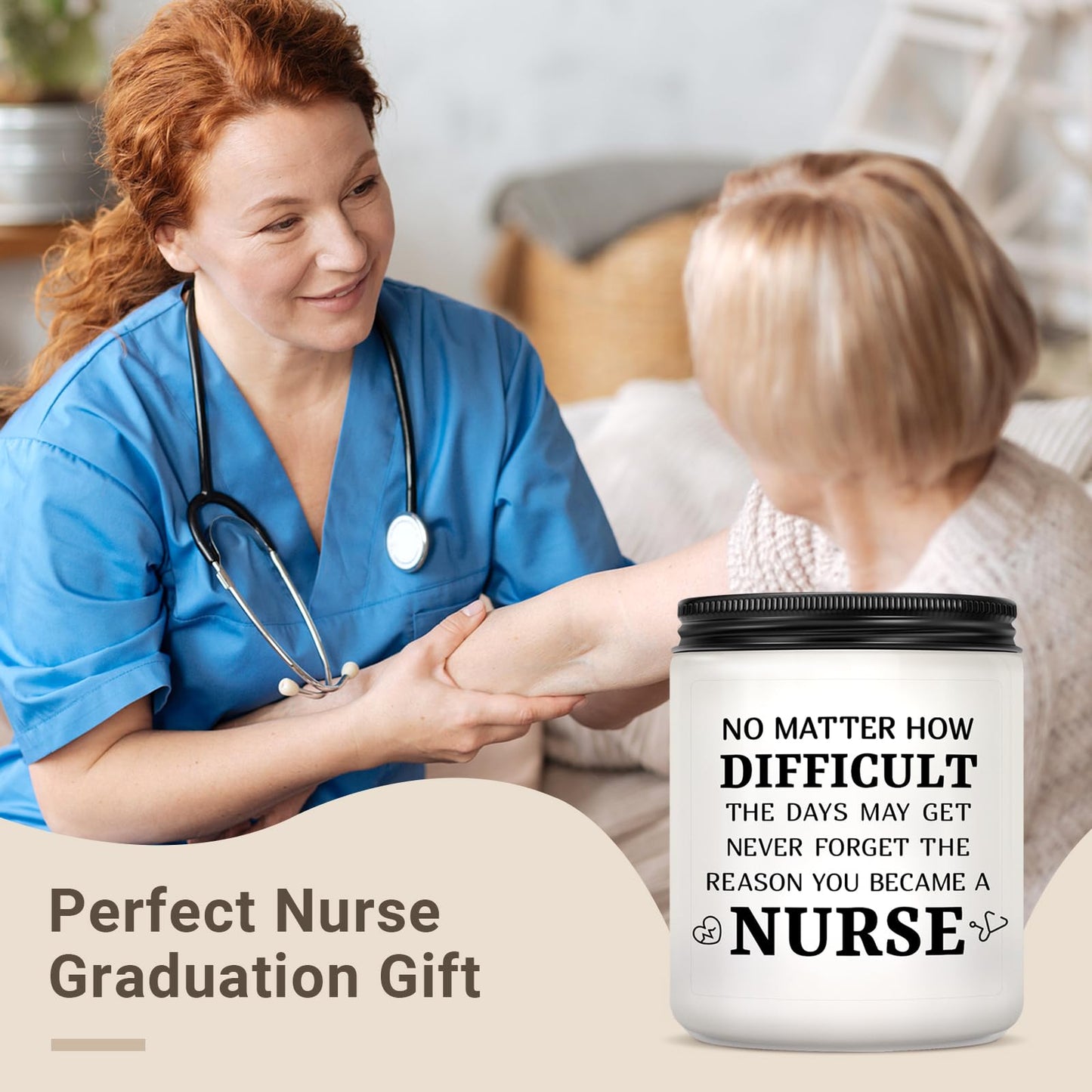 Nurse Graduation Gifts for Women, Nurses Week Gifts Graduation Presents for Nurses, Nurse Practitioner Gift Appreciation Gift - Lavender Scented Candle