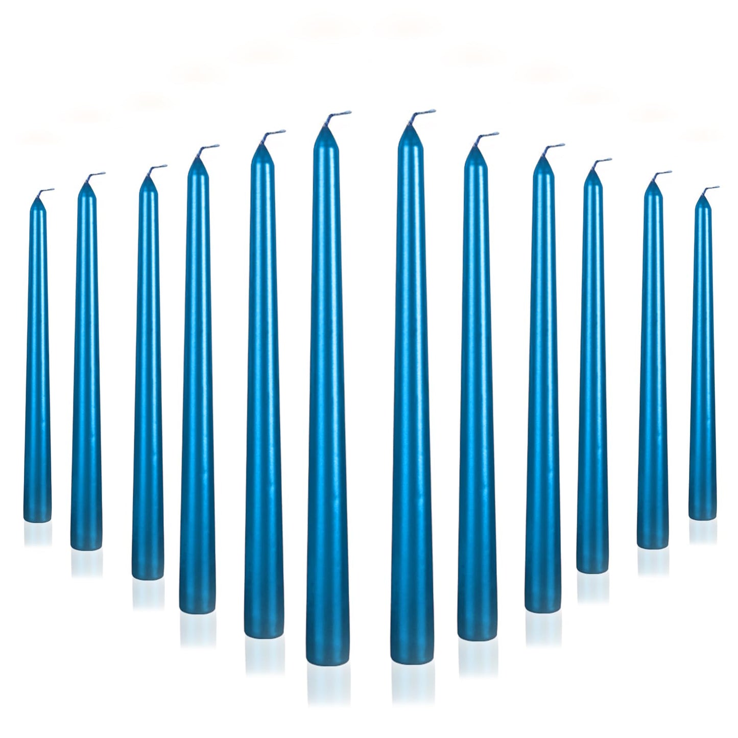 10 Inch Taper Candle, Set of 12,Tapered Candles Burn for 7 Hours, Long Sticks,Tall Candlesticks, Dinner Party, Wedding, Halloween (12pcs, Blue)