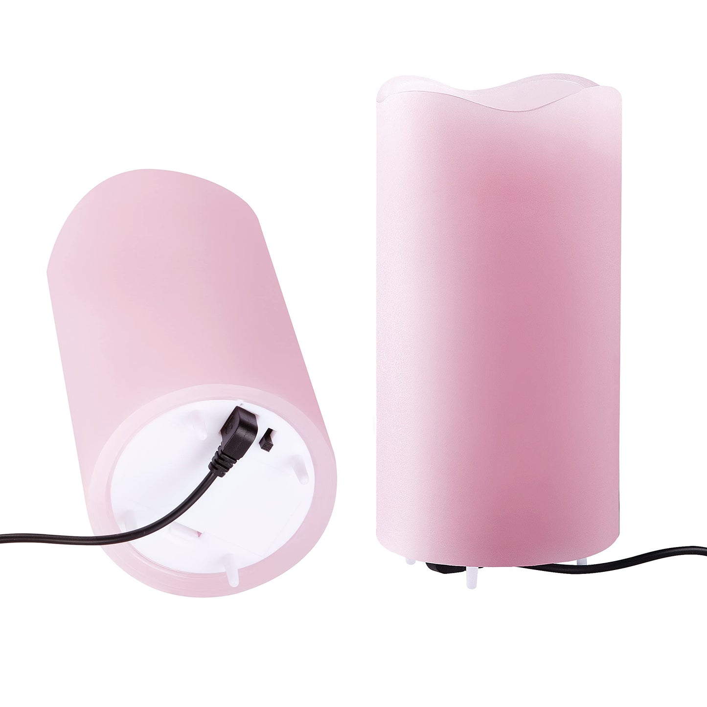 XingsLight Valentines Day Decorations Flameless Candles with Romantic Pink Heart Projector Lights Battery Operated LED Candle with Remote and Timer