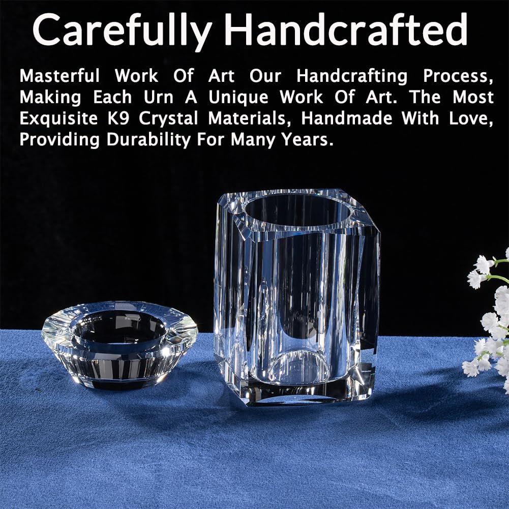 IFOLAINA Small Urn Miniature Crystal Urns Ashes Cremation Keepsake Holder for Ashes Adult Male Human Pet Dog Remember Your Love One Lost