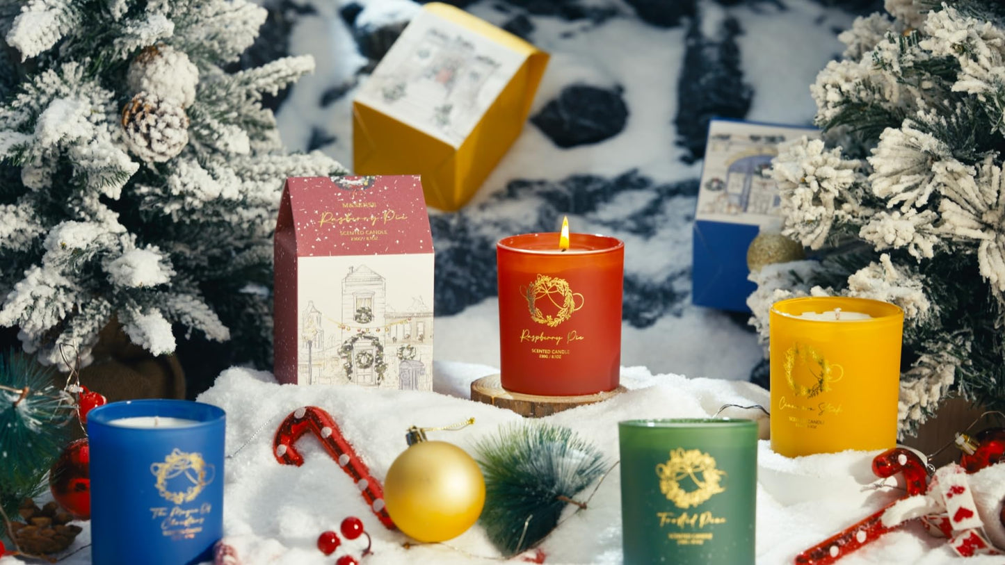 M&SENSE Christmas Holiday Candle - Frosted Pine Scent, 8.1oz Soy Wax, Ideal Winter Home Decor Gift for Women and Men