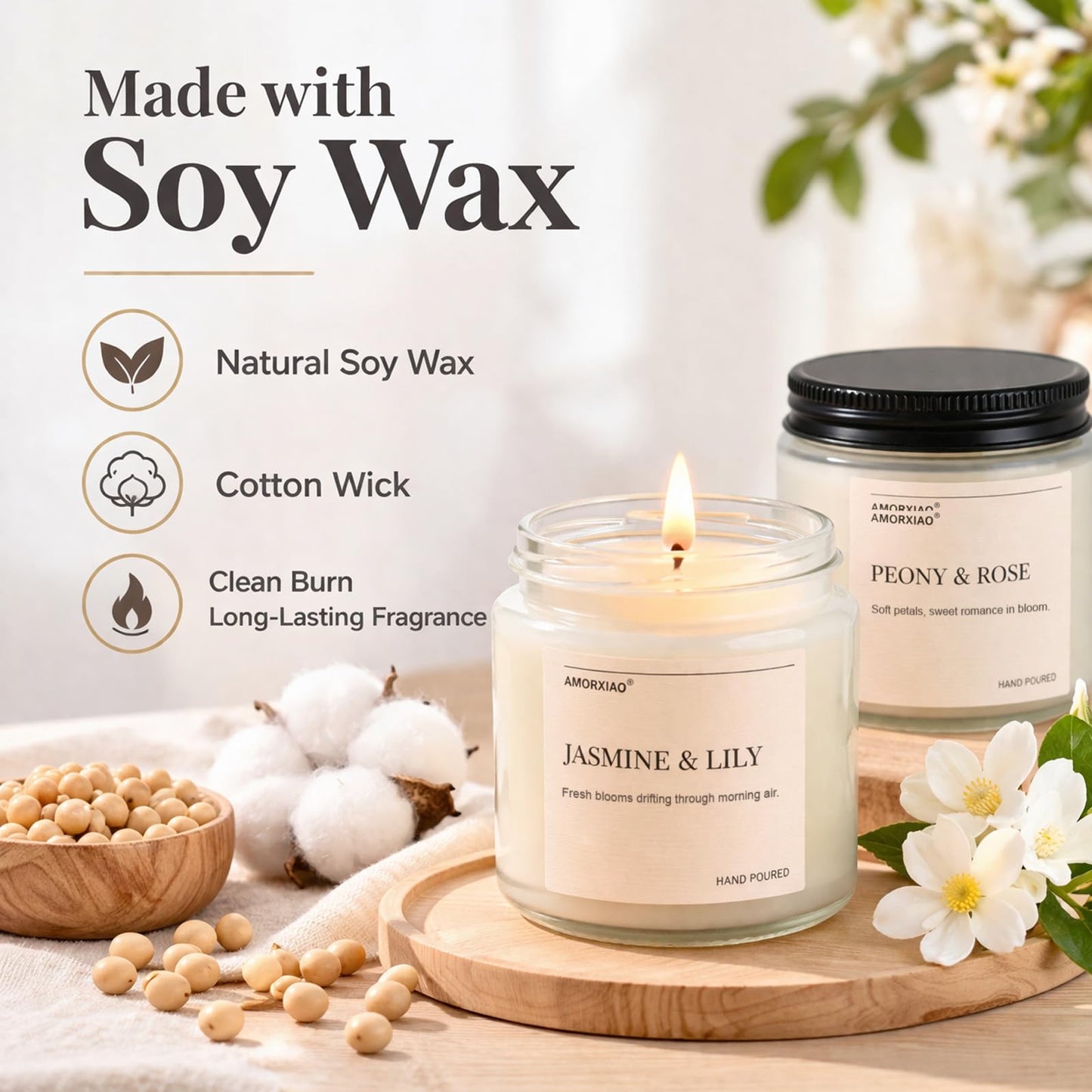 Scented Candles Set, 8 Pack Soy Wax Candles Gifts for Women, Long Lasting Burn Floral Fresh Aromatherapy Scents for Home, Birthday, Holiday, Mothers Day