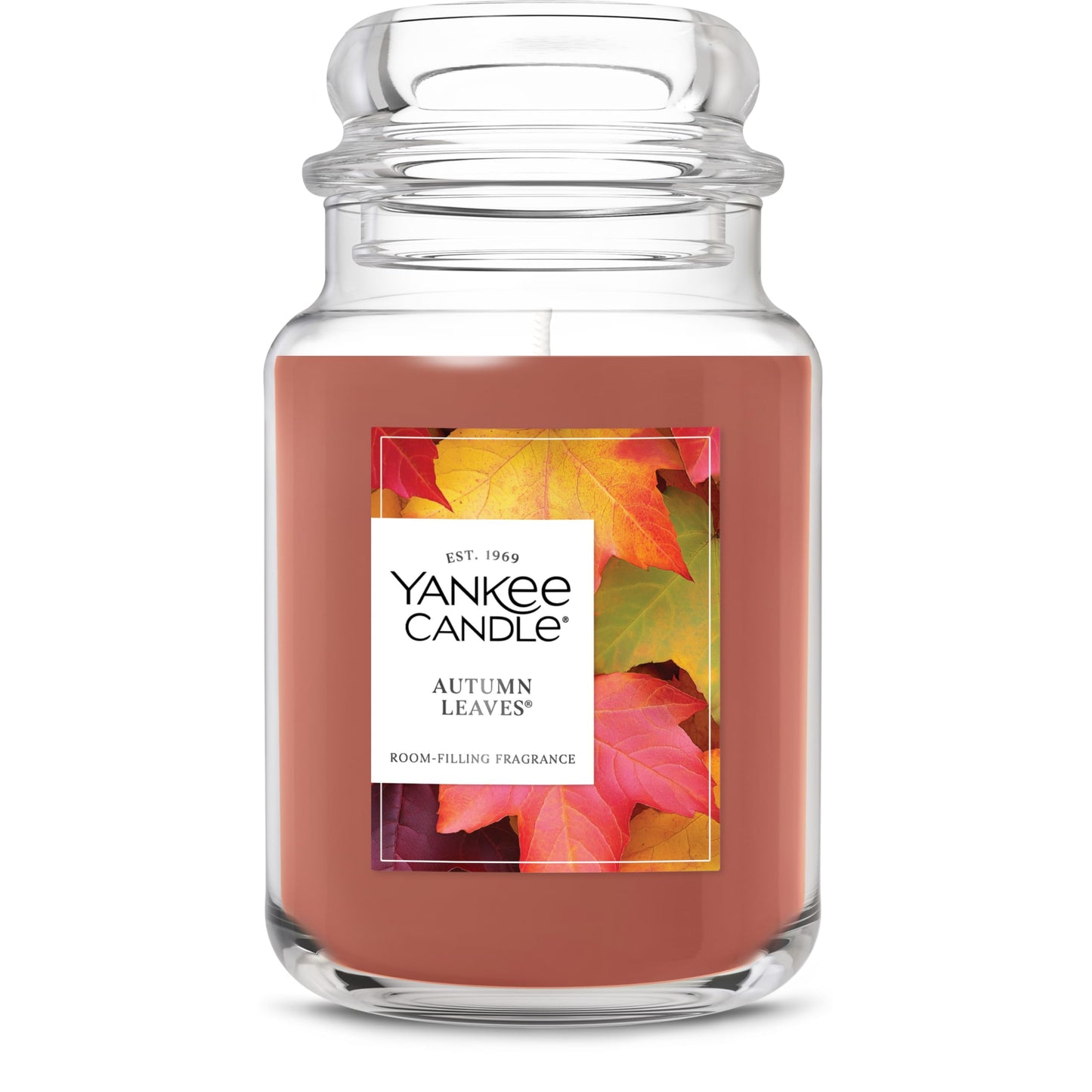 Yankee Candle Autumn Leaves, Scented Candle, 22oz Large Jar, Up to 150 Hour Burn Time, Giftable