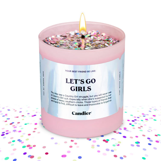 Let’s Go Girls Candle, Scented Phthalate-Free Soy Candles with 60+ Hours Burn Time, Vegan Cruelty-Free Pink Candle for Any Occasion, Candles for Women - Candier