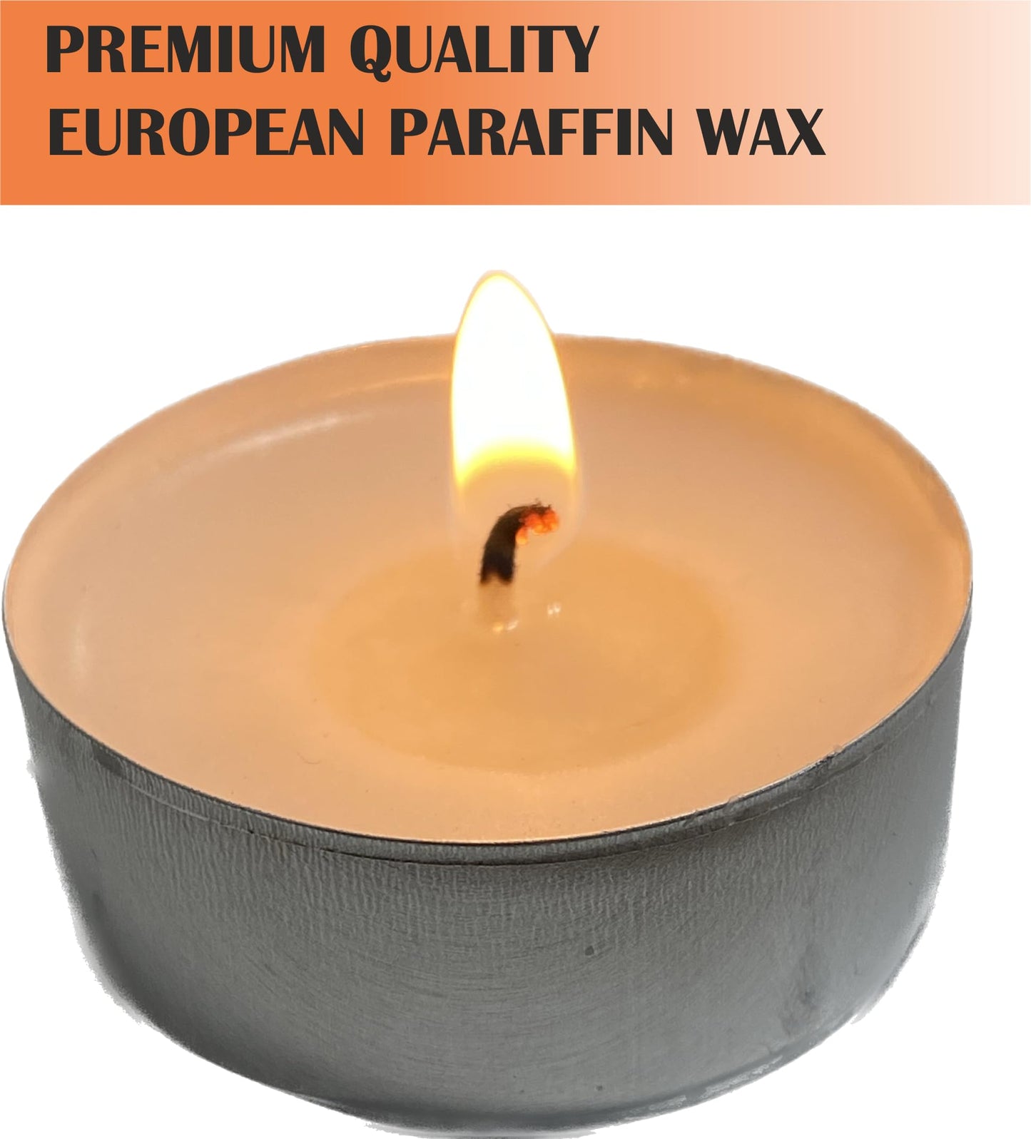 Generic Premium European Wax Tea Light Candles - Bulk Pack of 100 | Long-Lasting, Smokeless & Dripless | Ideal for Weddings, Romantic Nights & Home Decor (300 of Pack), White