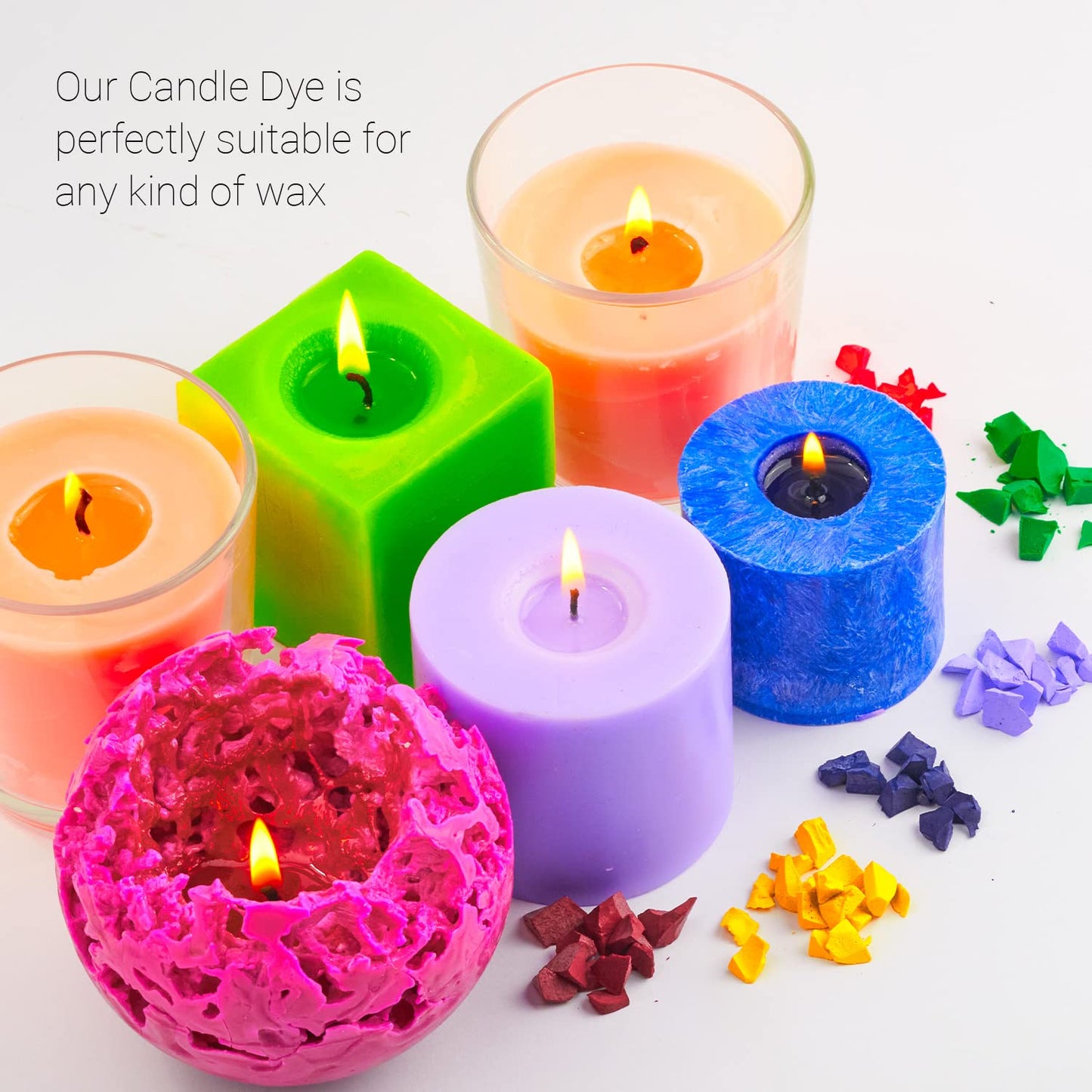 Candle Wax Dye for Soy Candle Making - 26 Popular Candle Dye Coloring Blocks - Premium Candle Wax Coloring - Highly Concentrated Candle Blocks Colors