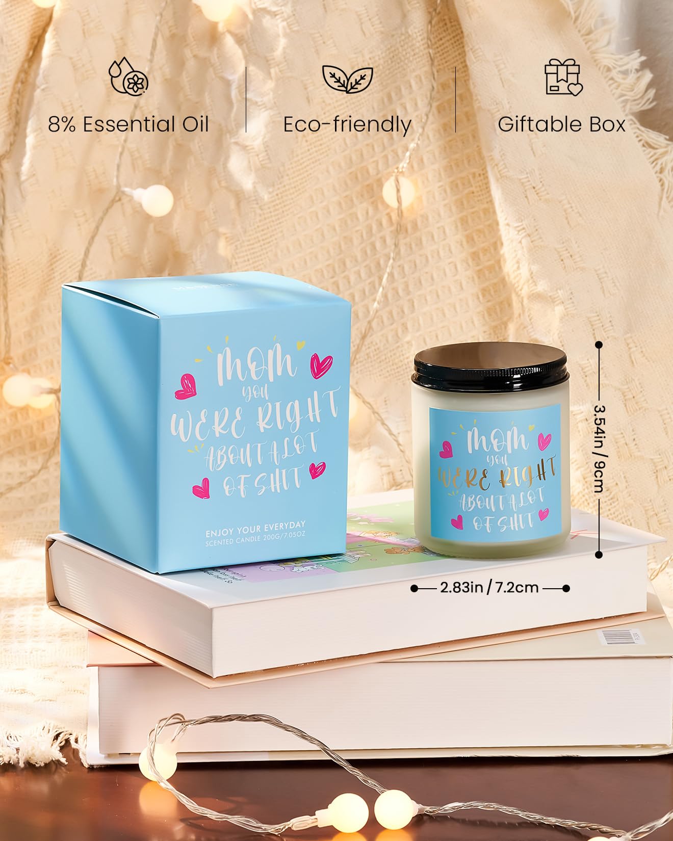 M&SENSE Mom You were Right Scented Candle, Thanksgiving Day Gift for Mother from Daughter Son, Presents for Christmas, Gag Gitfs for Step Mother
