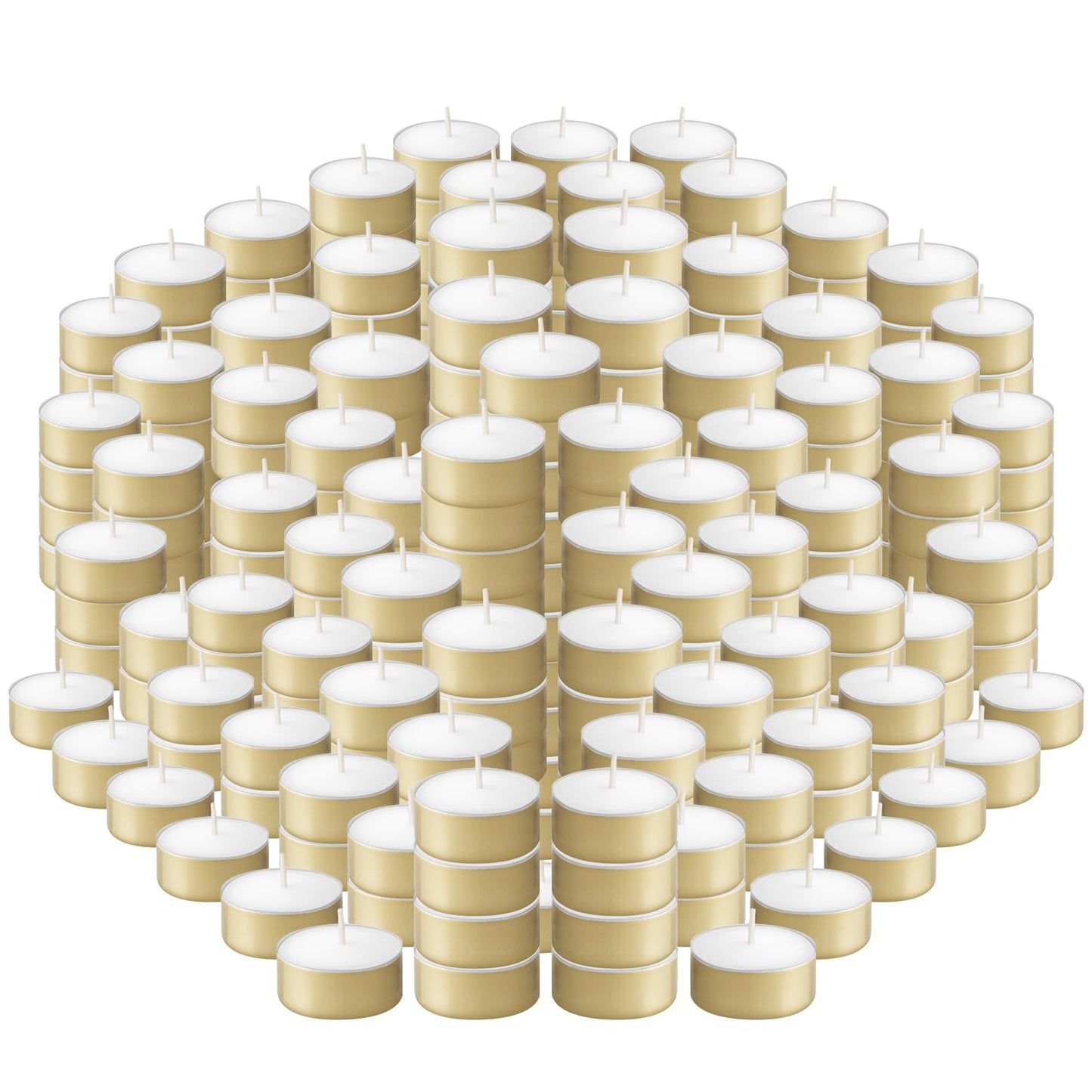 BOLSIUS Gold Unscented Tealight Candles, 150 Count - Long Lasting, Smokeless Wax, Cotton Wicks, 6 Hour Burn - Ideal for Parties, Weddings, Home Decor