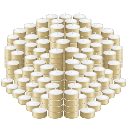 BOLSIUS Gold Unscented Tealight Candles, 150 Count - Long Lasting, Smokeless Wax, Cotton Wicks, 6 Hour Burn - Ideal for Parties, Weddings, Home Decor