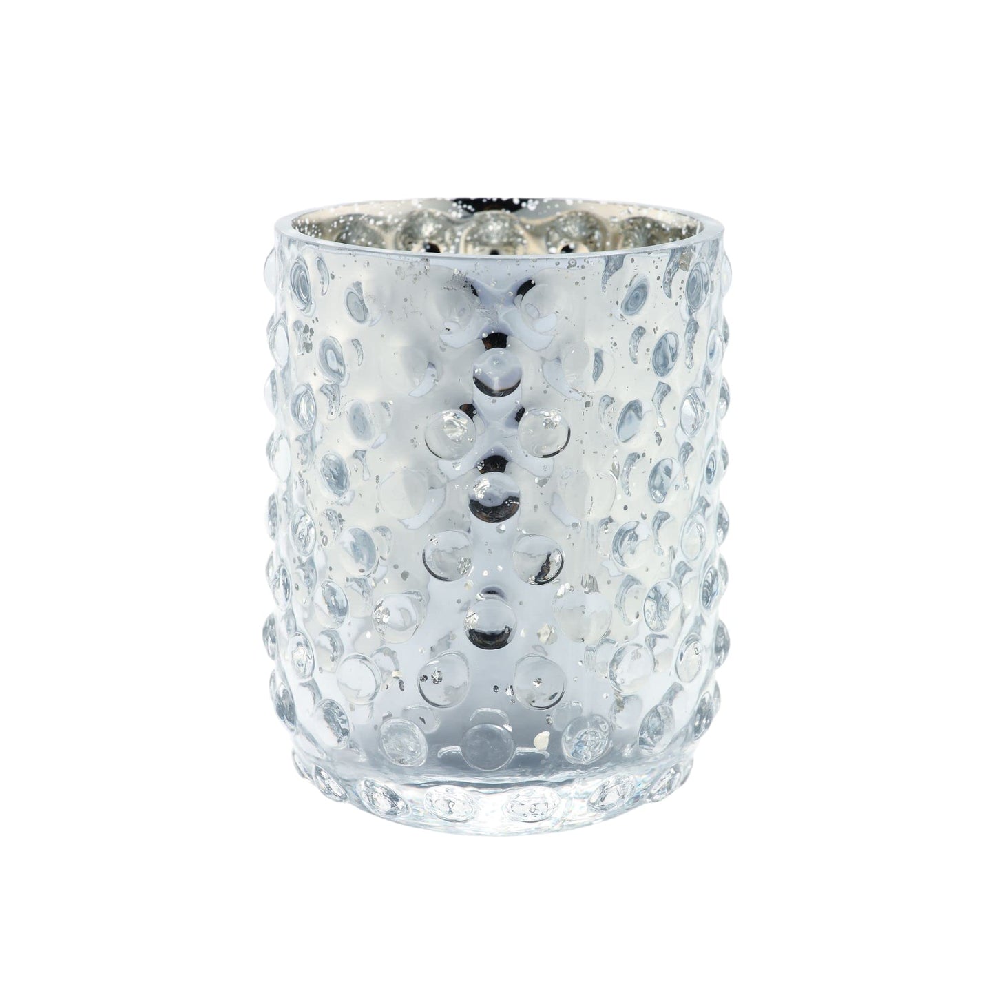 CC Home Furnishings 5.5" Silver Colored Hand Blown Glass Votive Candle Holder