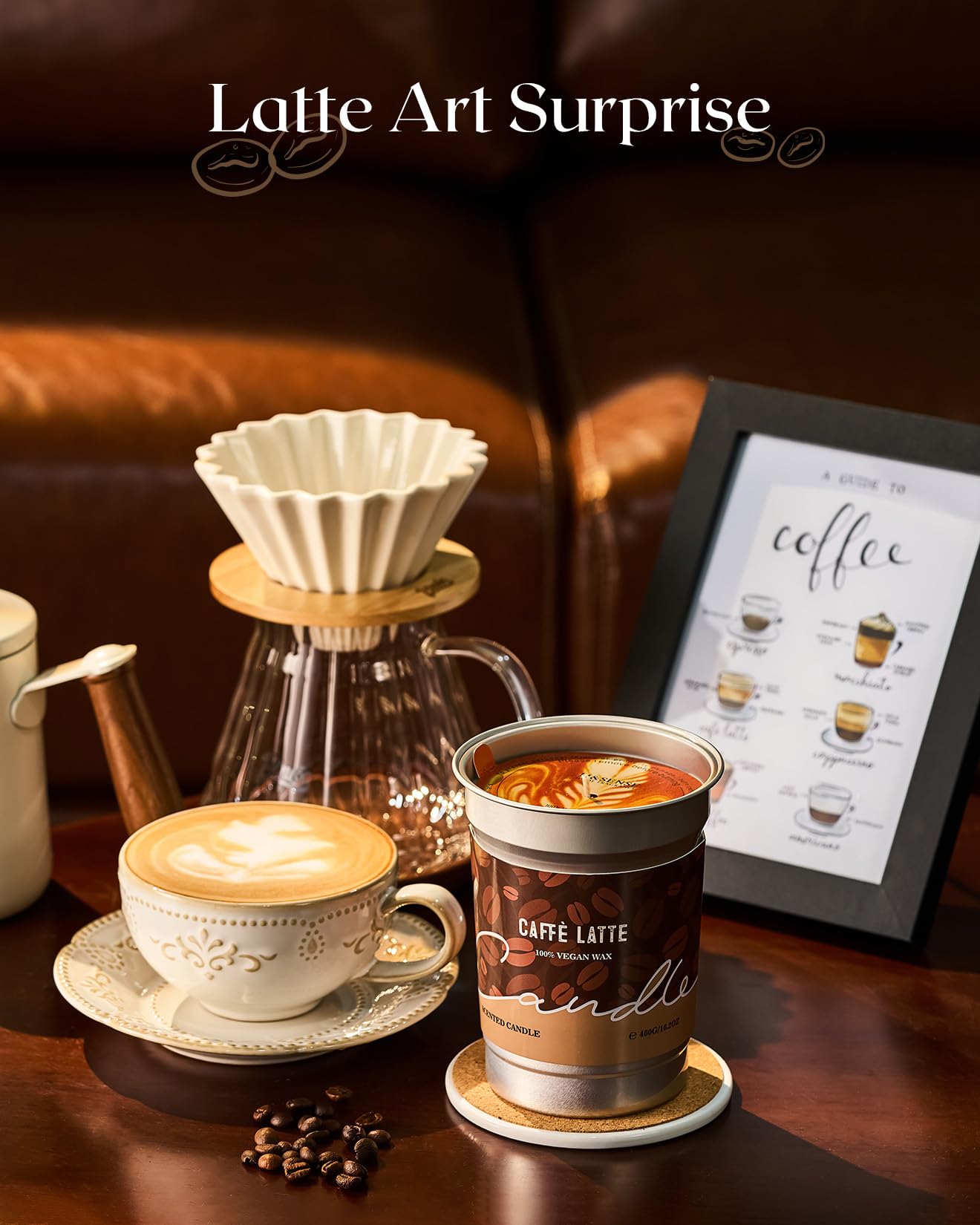 M&SENSE Espresso Candles Black Coffee Scented, 16.2oz