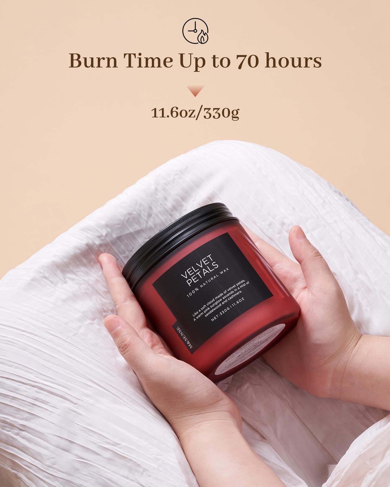 M&SENSE Sandalwood Rose Scented Candles for Home, 70 Hour Long Lasting 11.6oz Organic Natural Soy Wax Luxury Floral Classic Candle Gifts for Mother's Day
