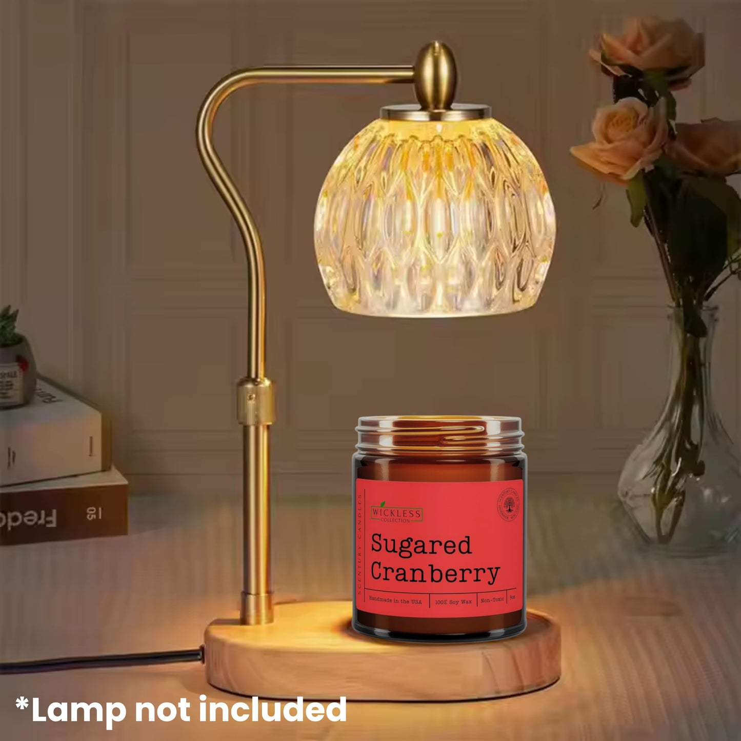 Wickless Sugared Cranberry Scented Candles for Candle Warmer Lamp, Many Scents to Choose, 100% Non-Toxic Soy Wax, Candle Melts for Warming Plate, Handmade in The USA (Sugared Cranberry)