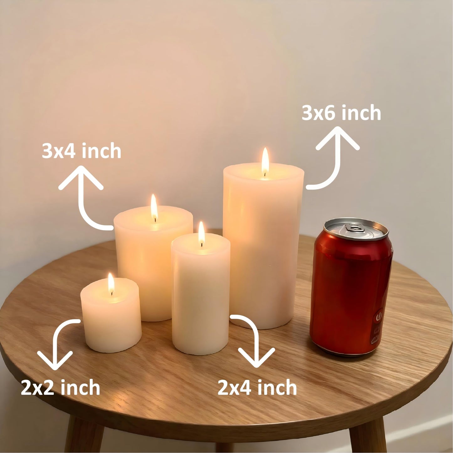 Aurestan 6 Pack Unscented Pillar Candles, 3x6 Inch Classic Ivory White, 60-Hour Burning Smokeless Candles for Wedding Decorations, Centerpieces, Emergency Kit, Dinner, Home Gatherings & SPA