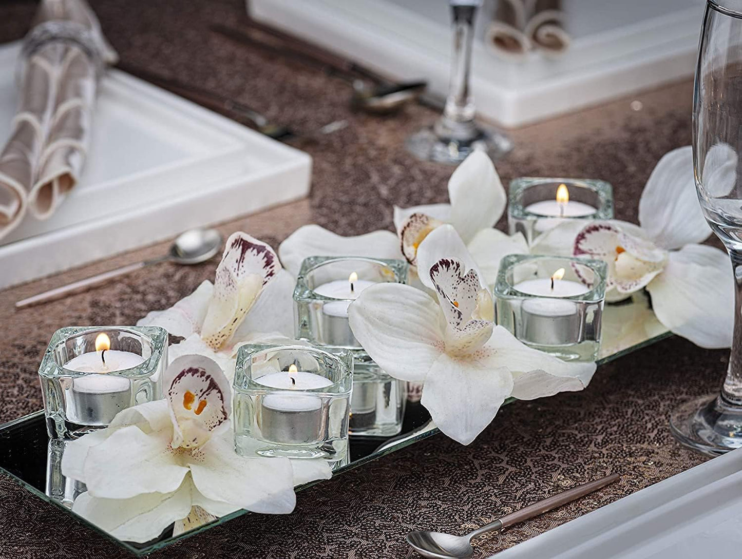 BOLSIUS 50 Unscented Tea Lights - 8 Hours Burn Time - Premium European Quality - Consistent Smokeless Flame - 100% Cotton Wick - Dinner, Wedding, Party, Restaurant, Spa, Church, & Home Décor Tealights