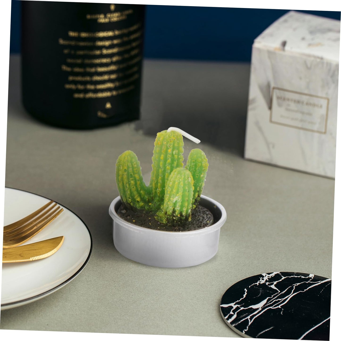 MAGICLULU 6Pcs Smokeless Succulent Cactus Candles for Decor for Birthdays Weddings and Parties Long Burning Creative Cactus Party Decorations
