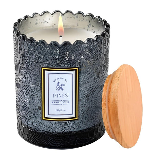 ANGKMA Father's Day, Valentine's Day & Christmas Candles, Natural Soy, 8.1 oz, 60 Hrs, French Cedar