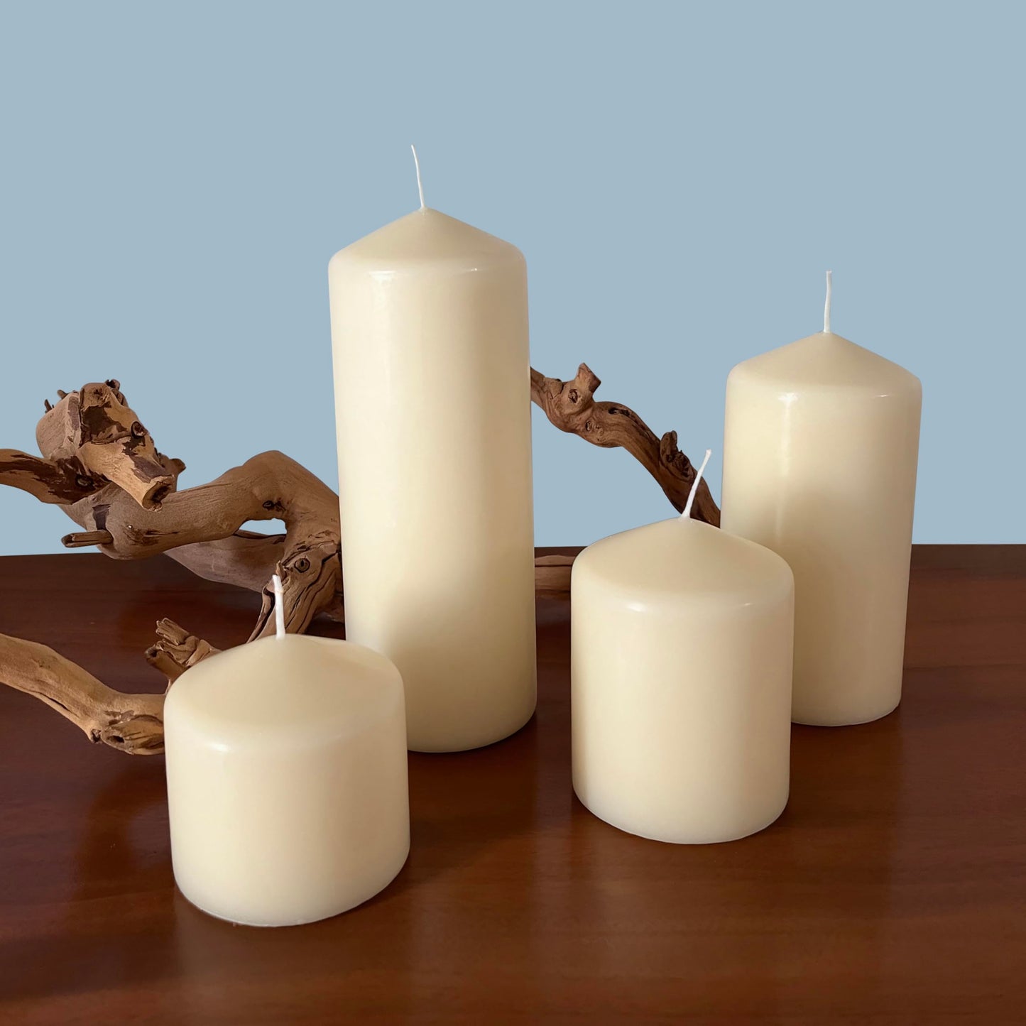 Stonebriar Unscented Pillar Candles – 65 Hour Burn Time, Long-Lasting Wax Candles for Weddings, Holidays, Home Décor & Special Events, Pack of 6, Ivory, 3" x 6"