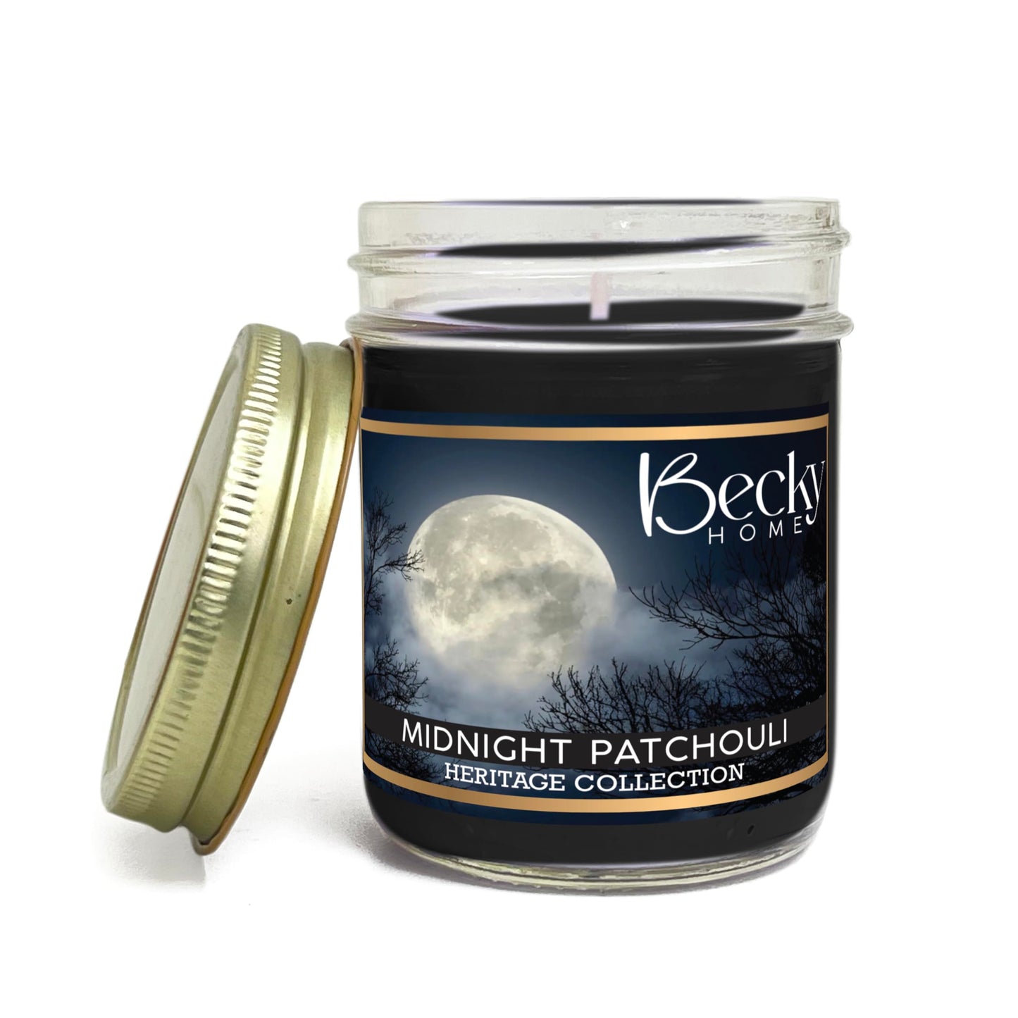 Becky Home 8oz Patchouli Scented Candles for Home, 45 Hrs Soy Wax Candle for Stress Relief, House Aromatherapy Candle Fall Gifts for Men and Women