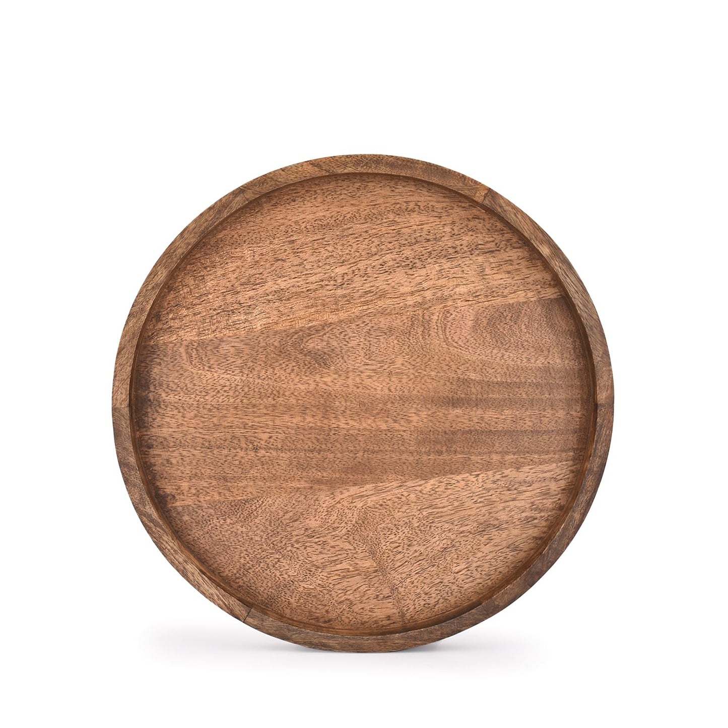 EDHAS Round Wooden Decorative Candle Holder Tray for Coffee Table Centerpieces Modern Farmhouse Home Decorations (12" x 12" x 1")