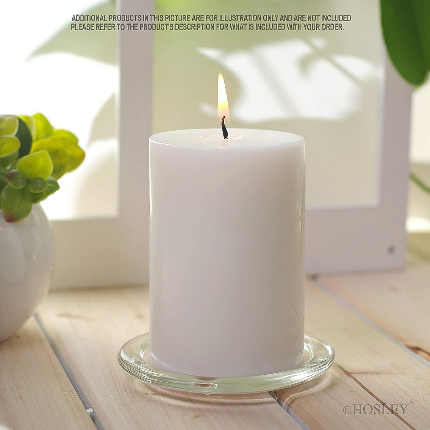 Hosley 2x3 High Pillar Candles, Set of 6. White, Unscented. Bulk Buy. Ideal for Wedding, Emergency Lanterns, Spa, Aromatherapy, Party, Reiki, Candle Gardens O4
