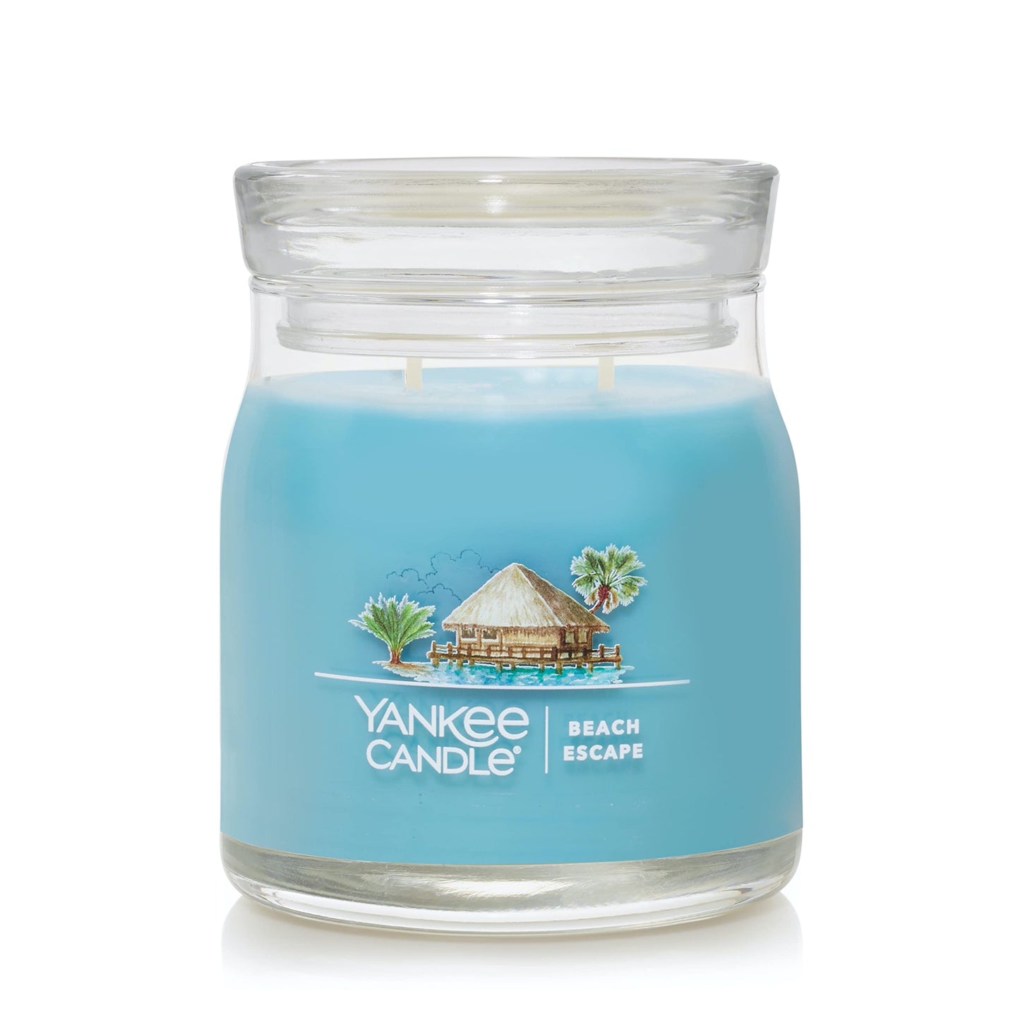 Yankee Candle Beach Escape Scented Signature 13oz Medium Jar 2-Wick Candle Over 35 Hours of Burn Time